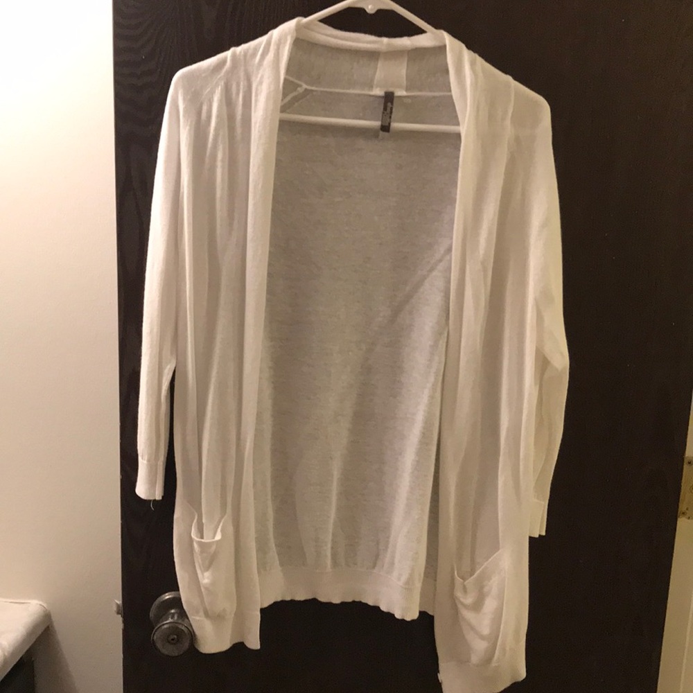 White cardigan